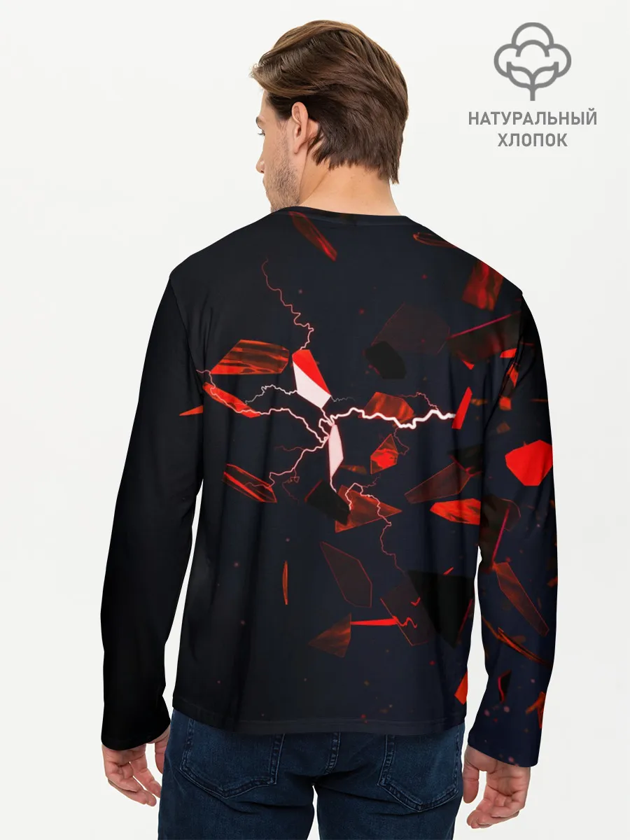 Мужской лонгслив базовый / DOTA 2 | 3D плиты и молния