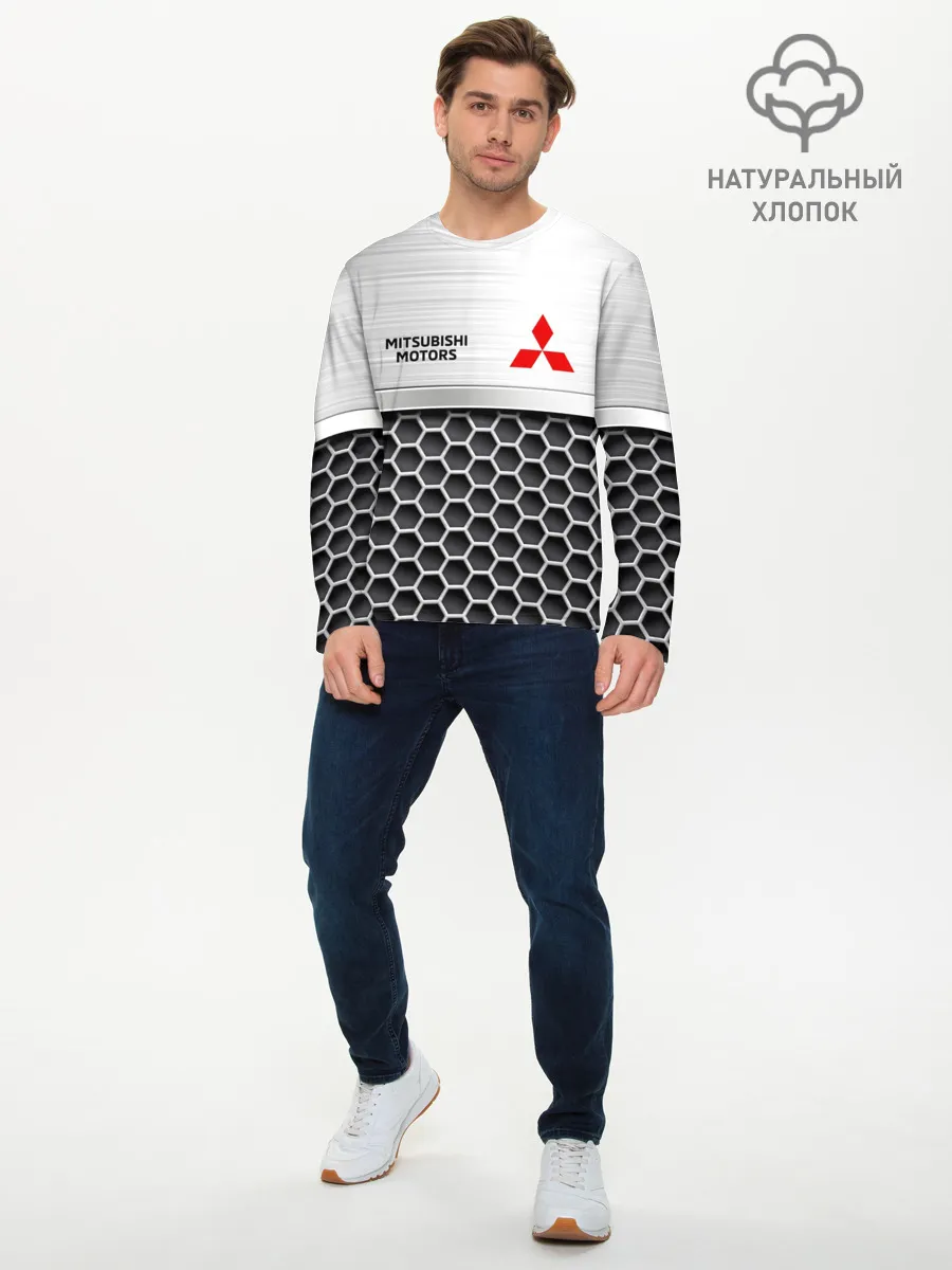 Мужской лонгслив базовый / Mitsubishi | Стальная решетка