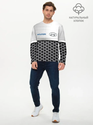 Мужской лонгслив базовый / Hyundai | Стальная решетка