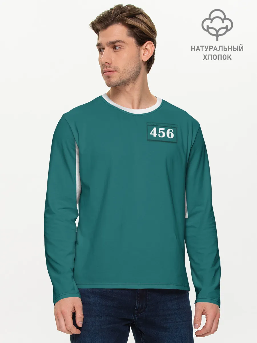 Мужской лонгслив базовый / Как в игре в кальмара. Куртка бирюзовая