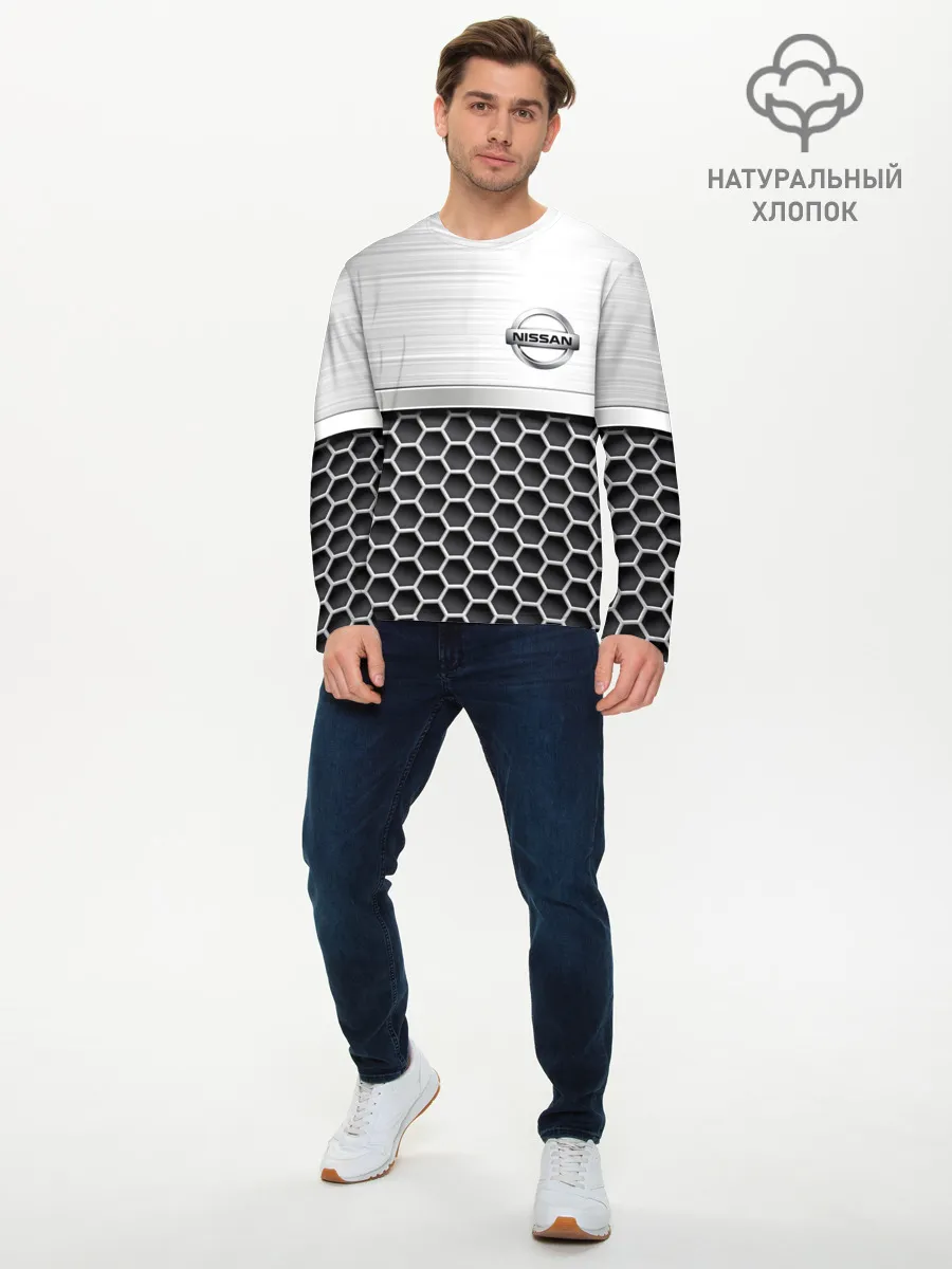 Мужской лонгслив базовый / Nissan | Стальная решетка