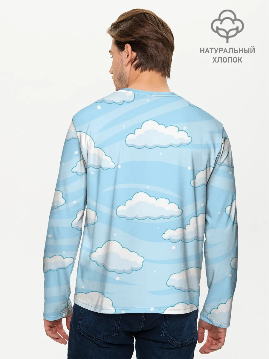 Мужской лонгслив базовый / Зимние облака