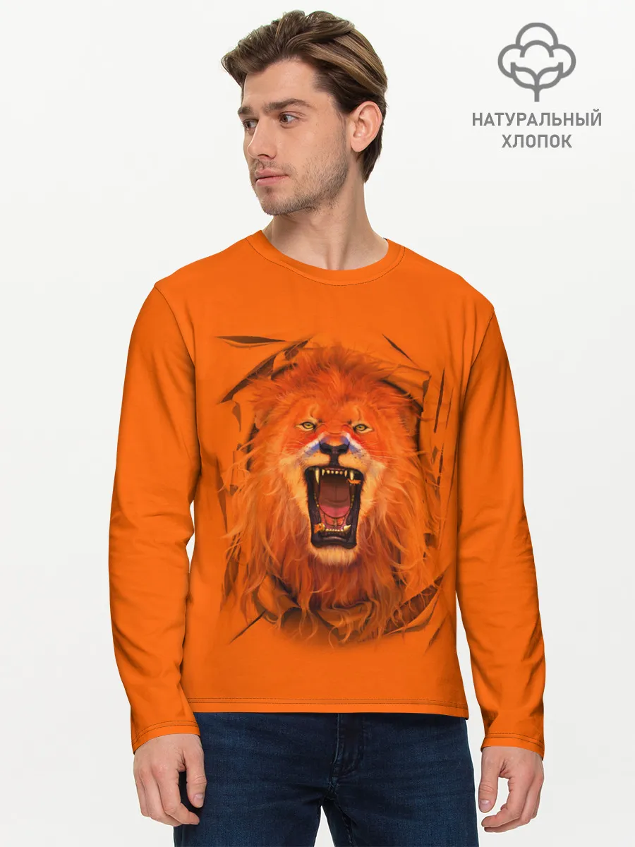 Мужской лонгслив базовый / ЛЕВ СКВОЗЬ ТКАНЬ