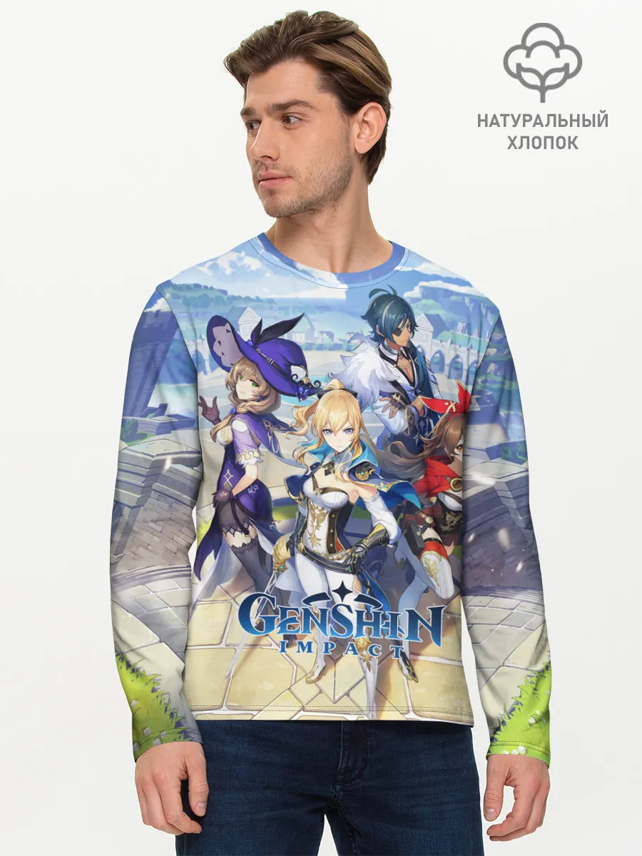 Мужской лонгслив базовый / Genshin Impact: Ци Ци.