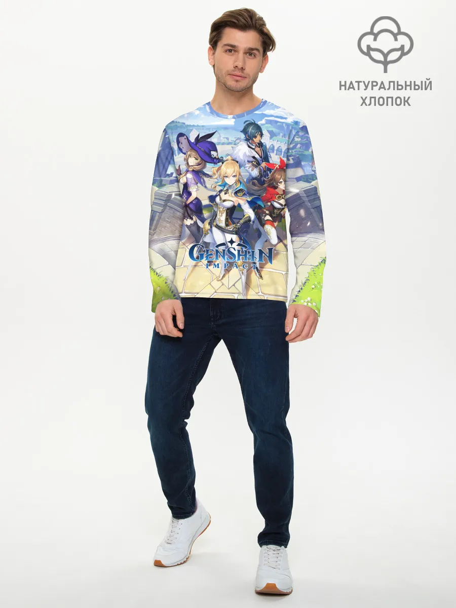 Мужской лонгслив базовый / Genshin Impact: Ци Ци.