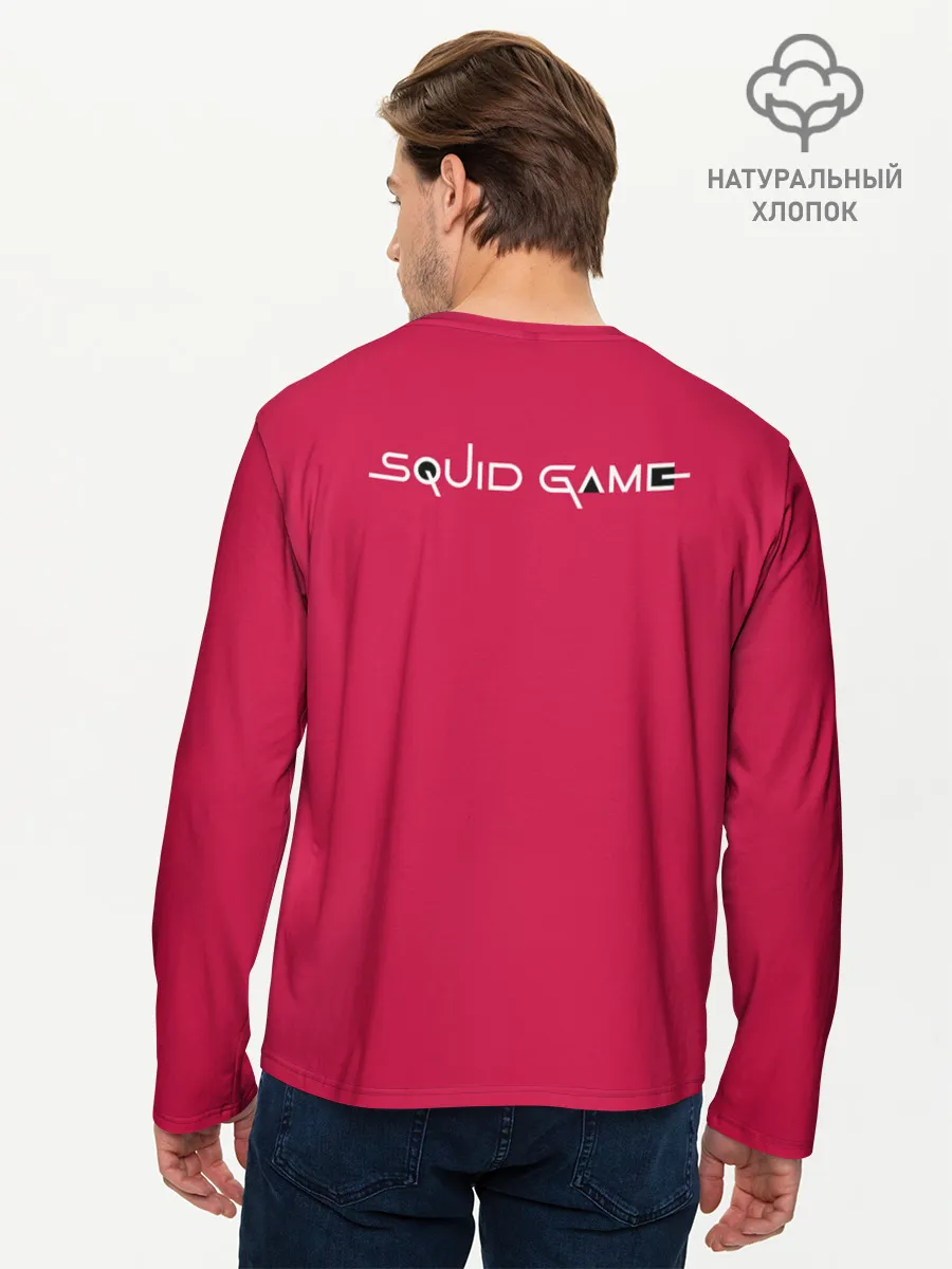 Мужской лонгслив базовый / Игра в кальмара: стражник круг