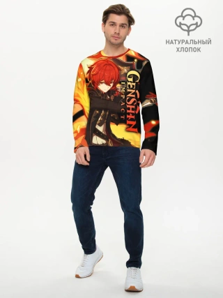 Мужской лонгслив базовый / Геншин импакт: Дилюк