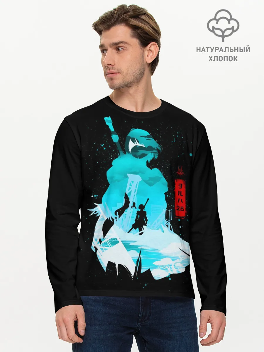 Мужской лонгслив базовый / Nier: Automata - 2B