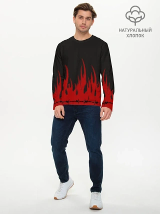 Мужской лонгслив базовый / Pixel Fire