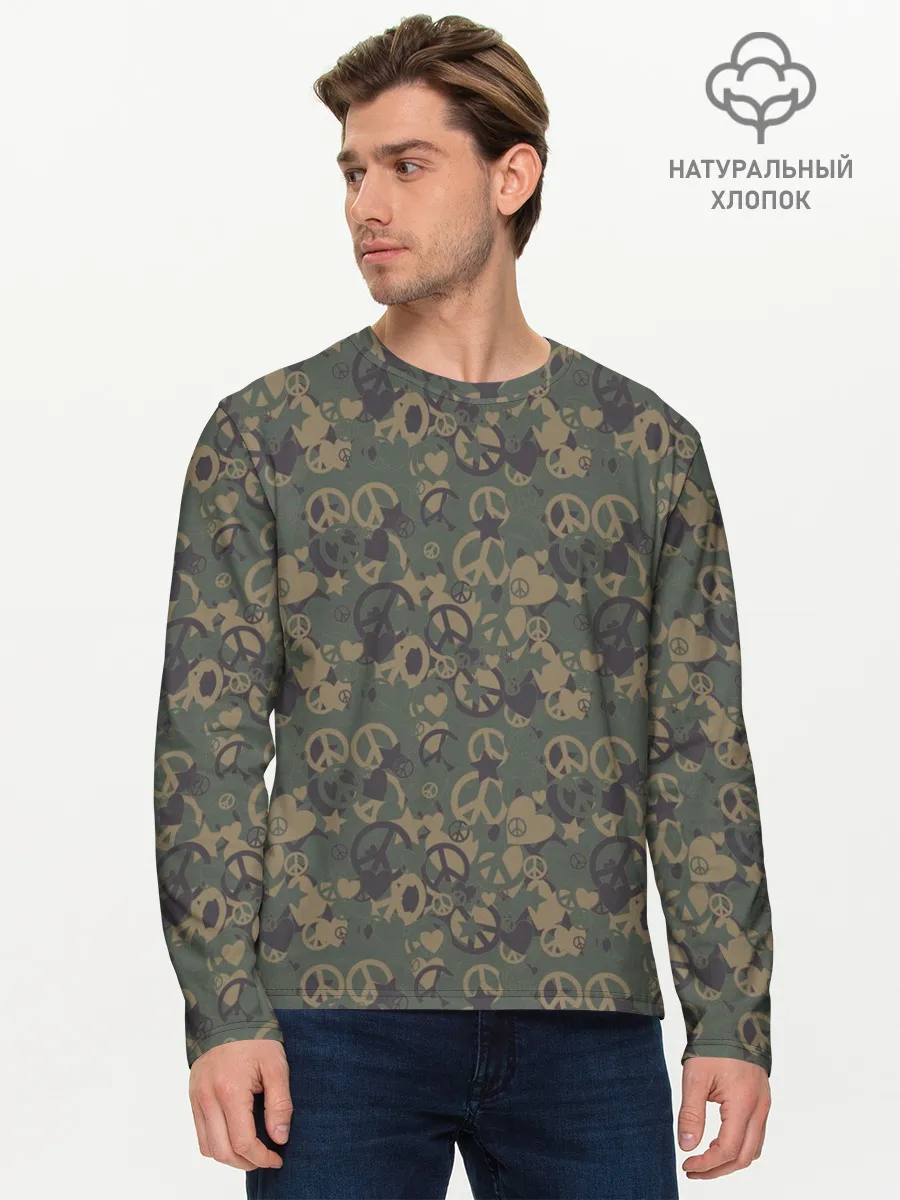 Мужской лонгслив базовый / Пацифист