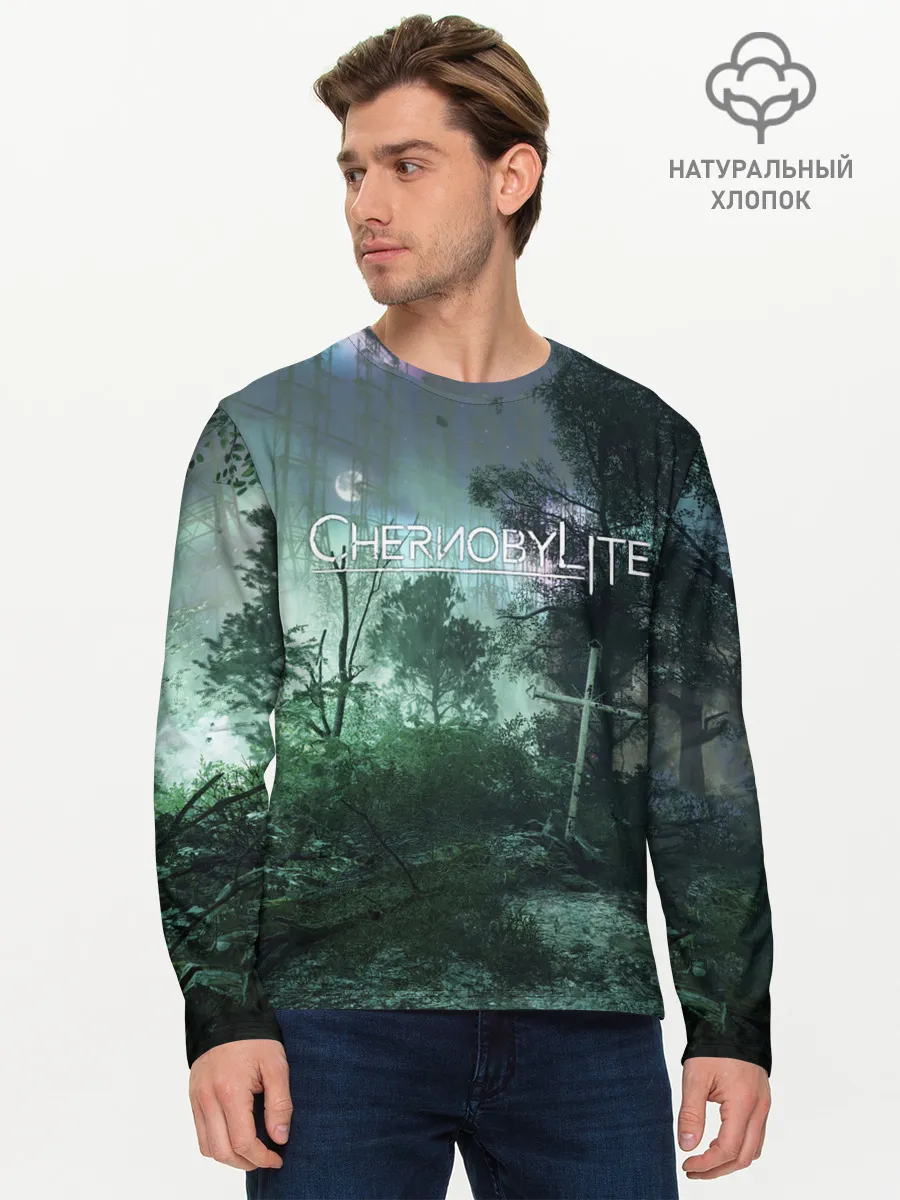 Мужской лонгслив базовый / Chernobylite игровой арт