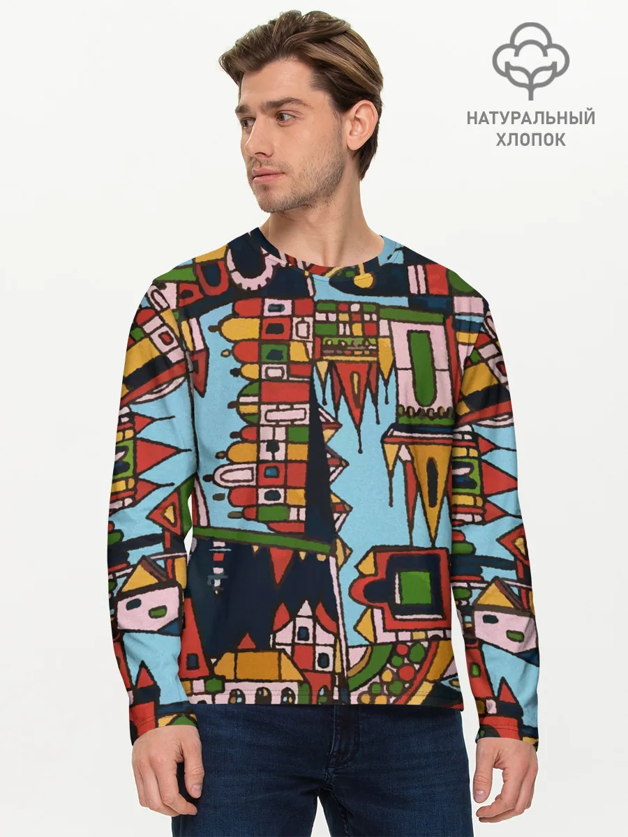 Мужской лонгслив базовый / Рождество в Праге