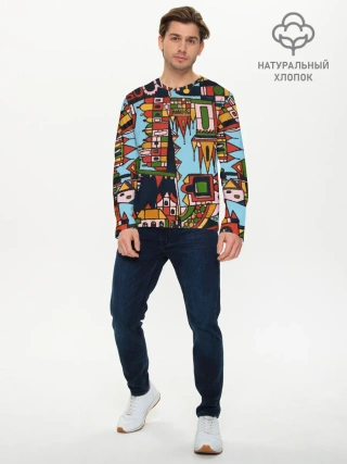 Мужской лонгслив базовый / Рождество в Праге