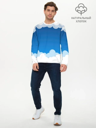 Мужской лонгслив базовый / Полёт в облаках