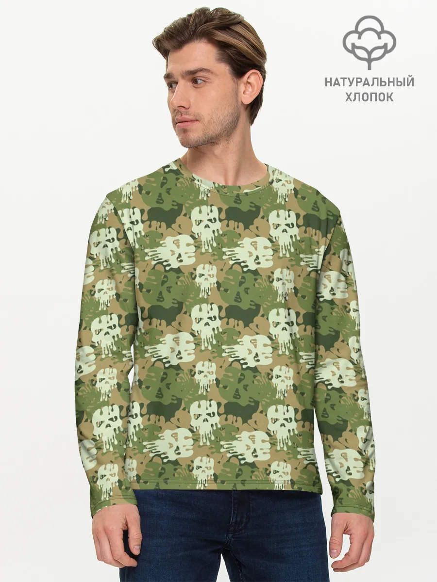 Мужской лонгслив базовый / Силуэты Черепов