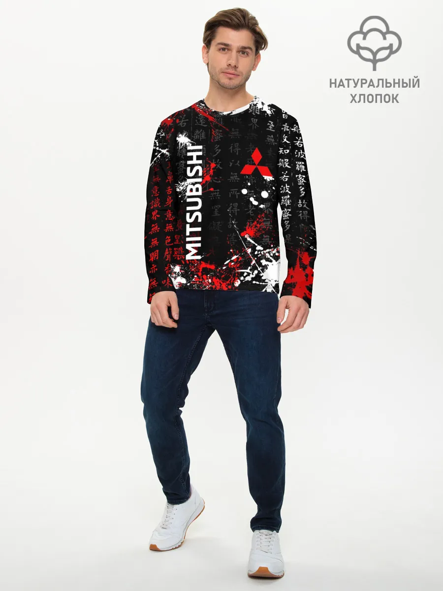 Мужской лонгслив базовый / Японские символы | Митсубиси