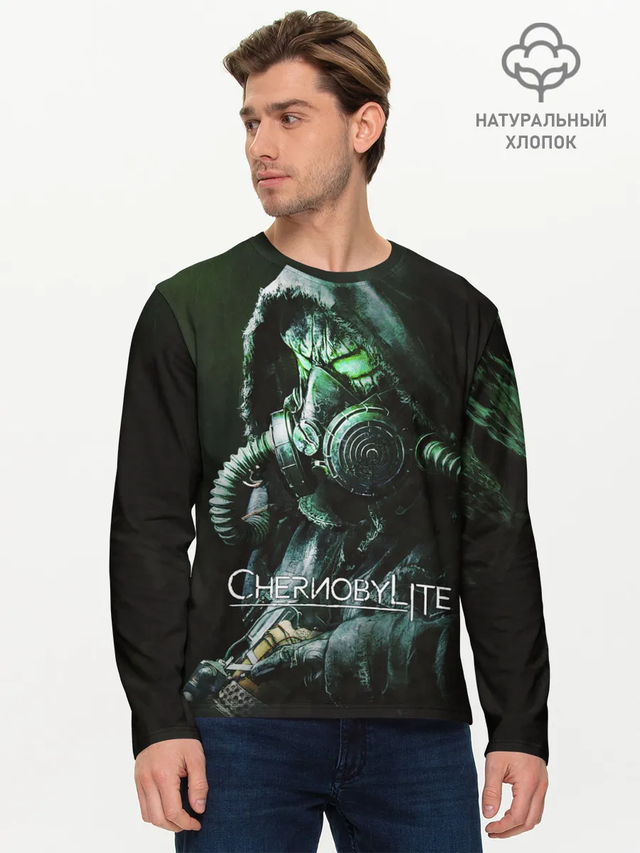 Мужской лонгслив базовый / Chernobylite - Черный сталкер