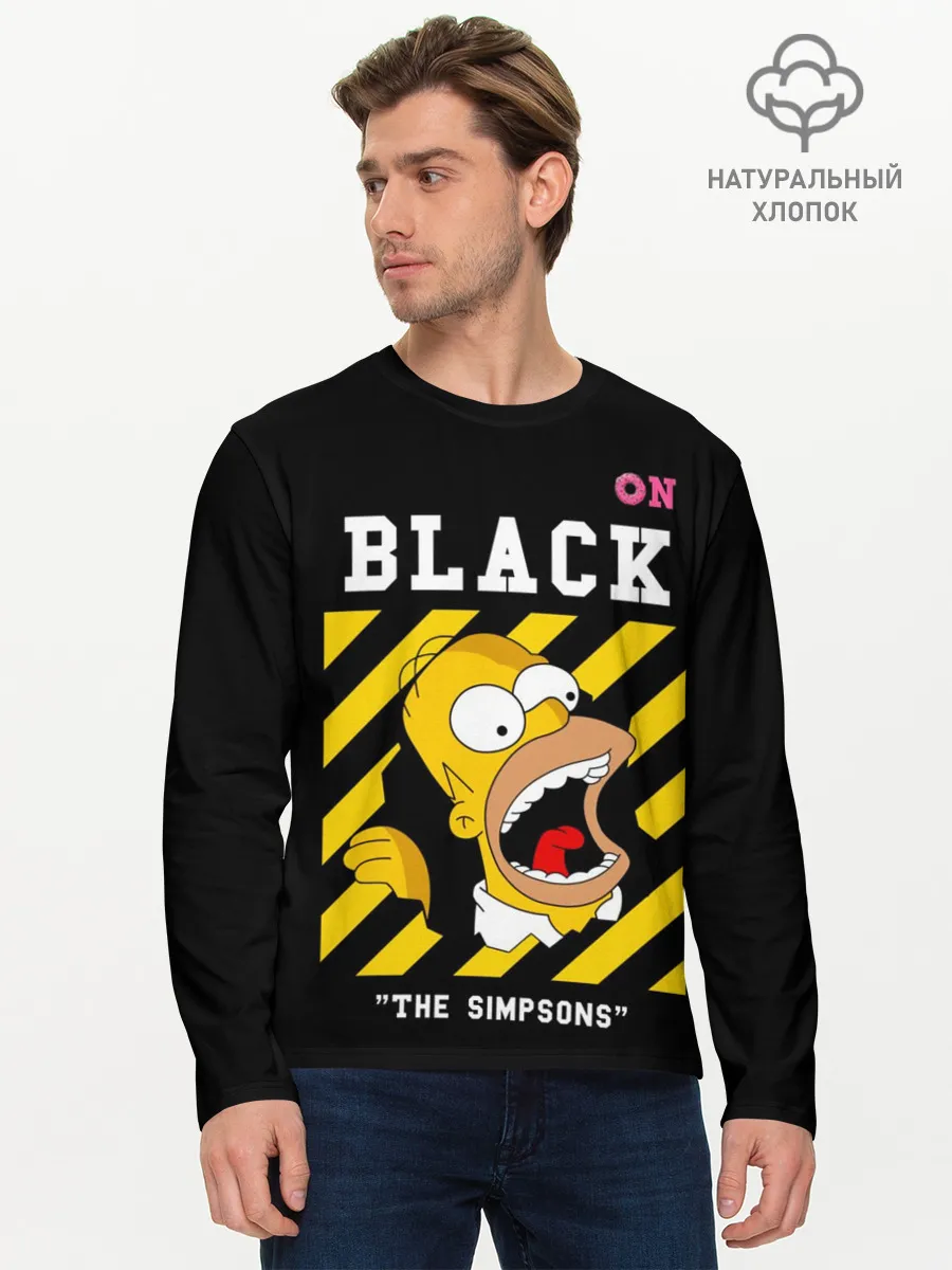 Мужской лонгслив базовый / Симпсоны х ON BLACK