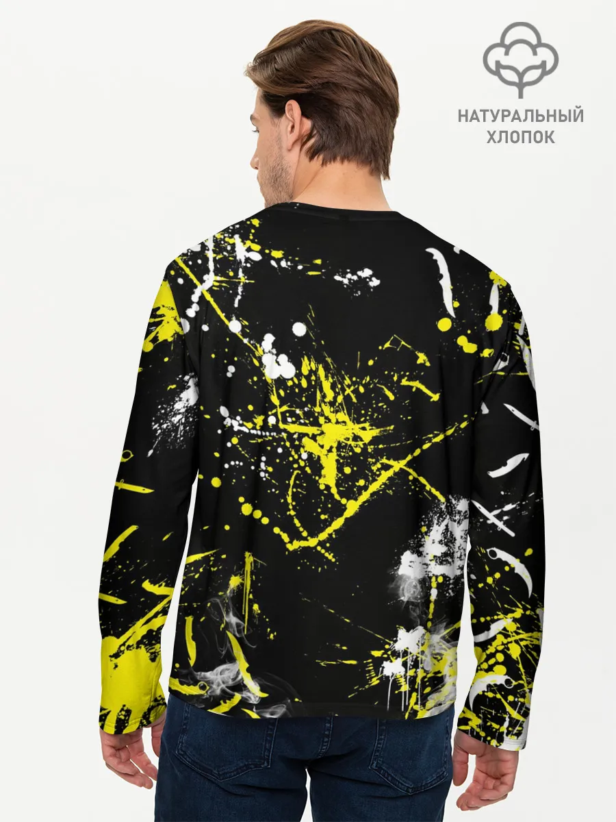 Мужской лонгслив базовый / CS:GO Брызги красок