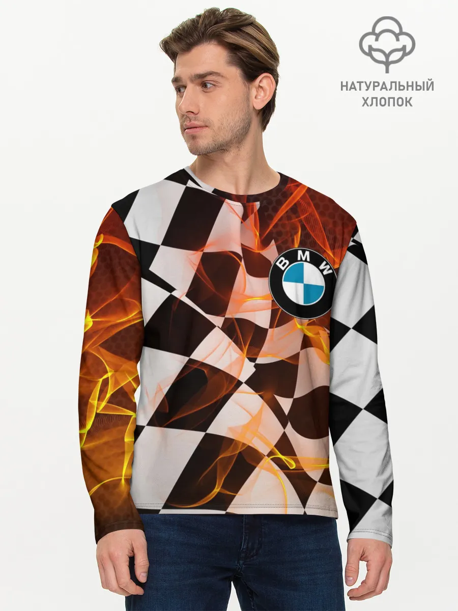 Мужской лонгслив базовый / BMW RACING / FIRE RACING