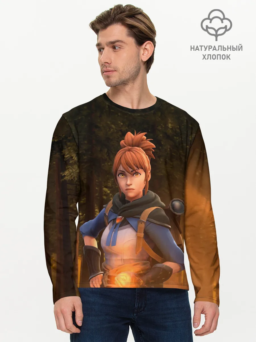 Мужской лонгслив базовый / Марси в лесу