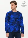 Мужской лонгслив базовый / SONIC BLUE PATTERN | СИНИЙ ЁЖ