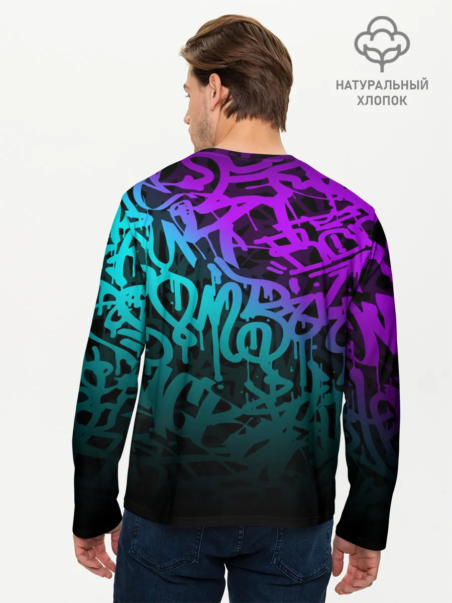 Мужской лонгслив базовый / НЕОНОВОЕ ГРАФФИТИ / NEON