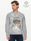 Мужской лонгслив базовый / Снежный тигр