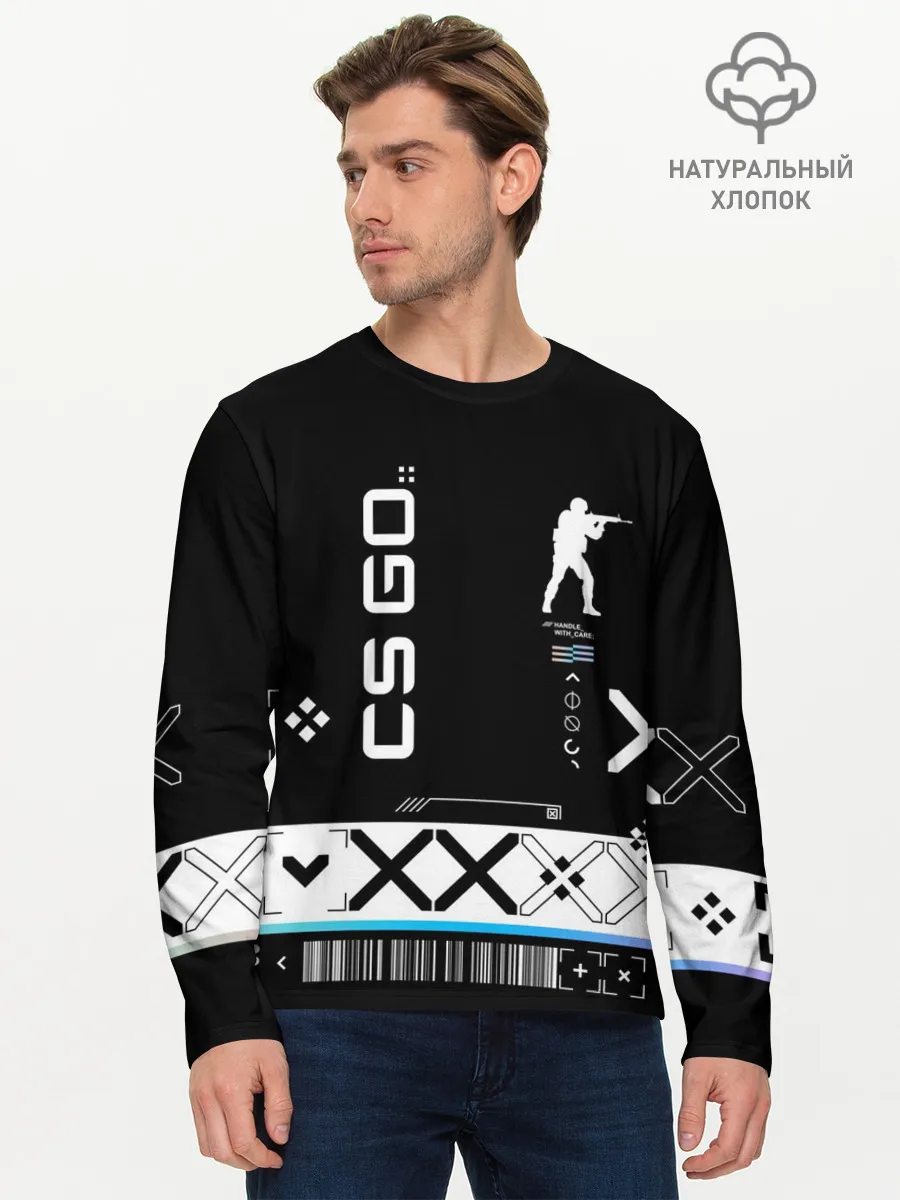 Мужской лонгслив базовый / Поток информации | СS:GO