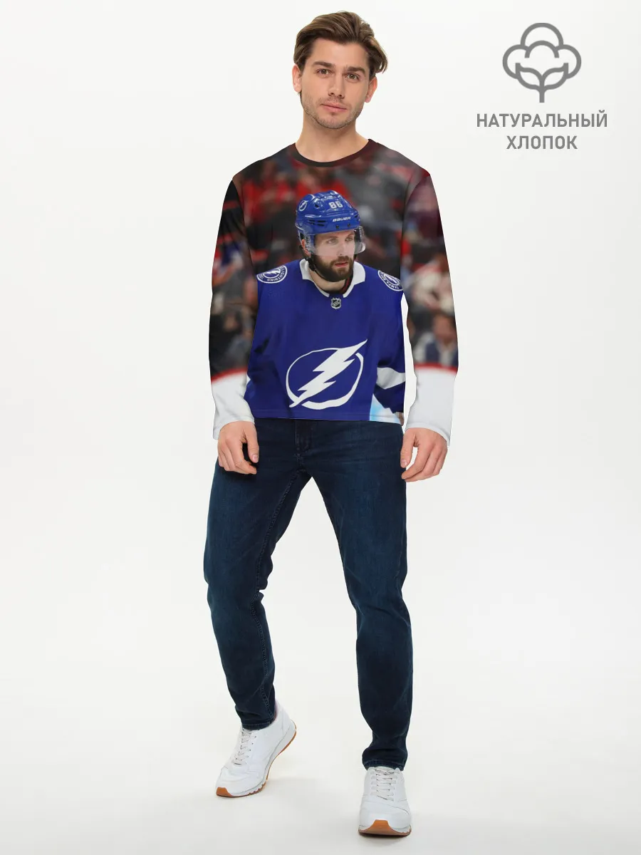 Мужской лонгслив базовый / Никита Кучеров, НХЛ