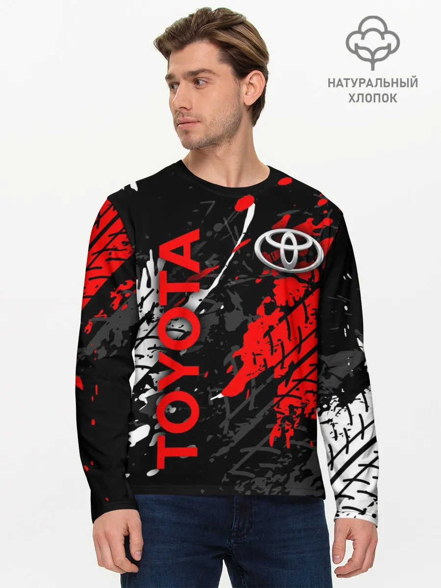 Мужской лонгслив базовый / TOYOTA RED / TOYOTA SPORT