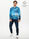 Мужской лонгслив базовый / Цифровое небо