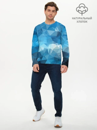 Мужской лонгслив базовый / Цифровое небо