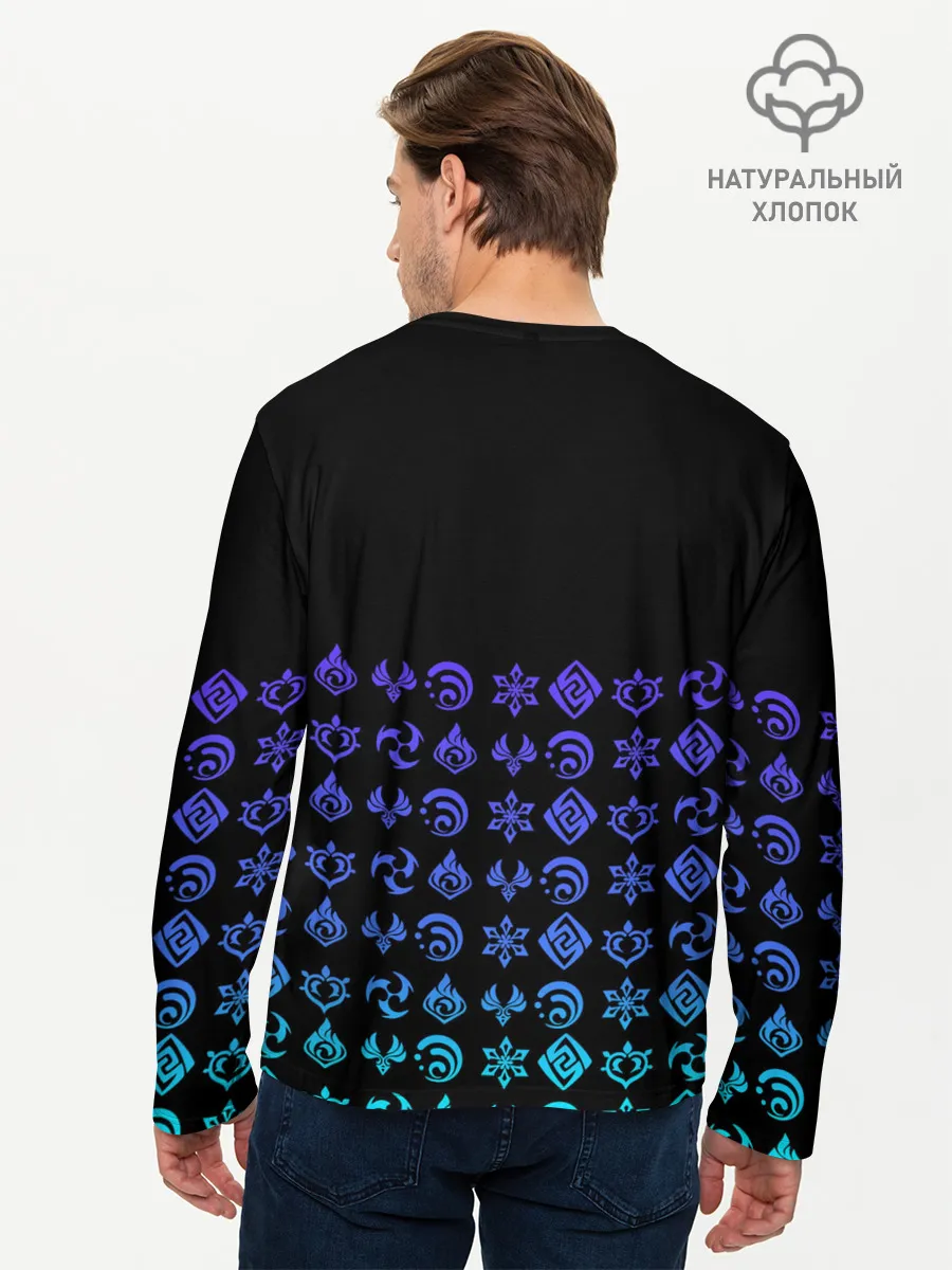 Мужской лонгслив базовый / GENSHIN IMPACT | ЭМБЛЕМЫ NEON