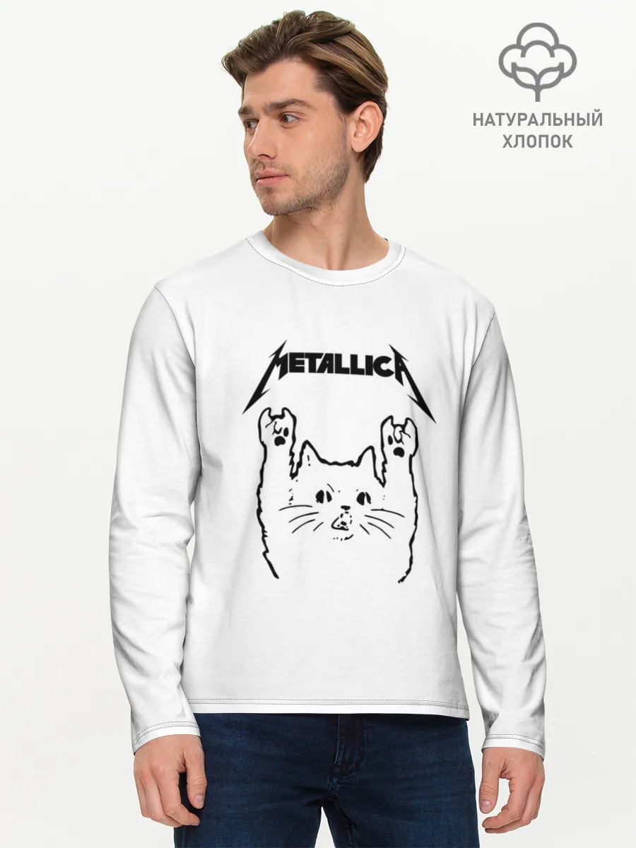 Мужской лонгслив базовый / Metallica / Meowtallica.