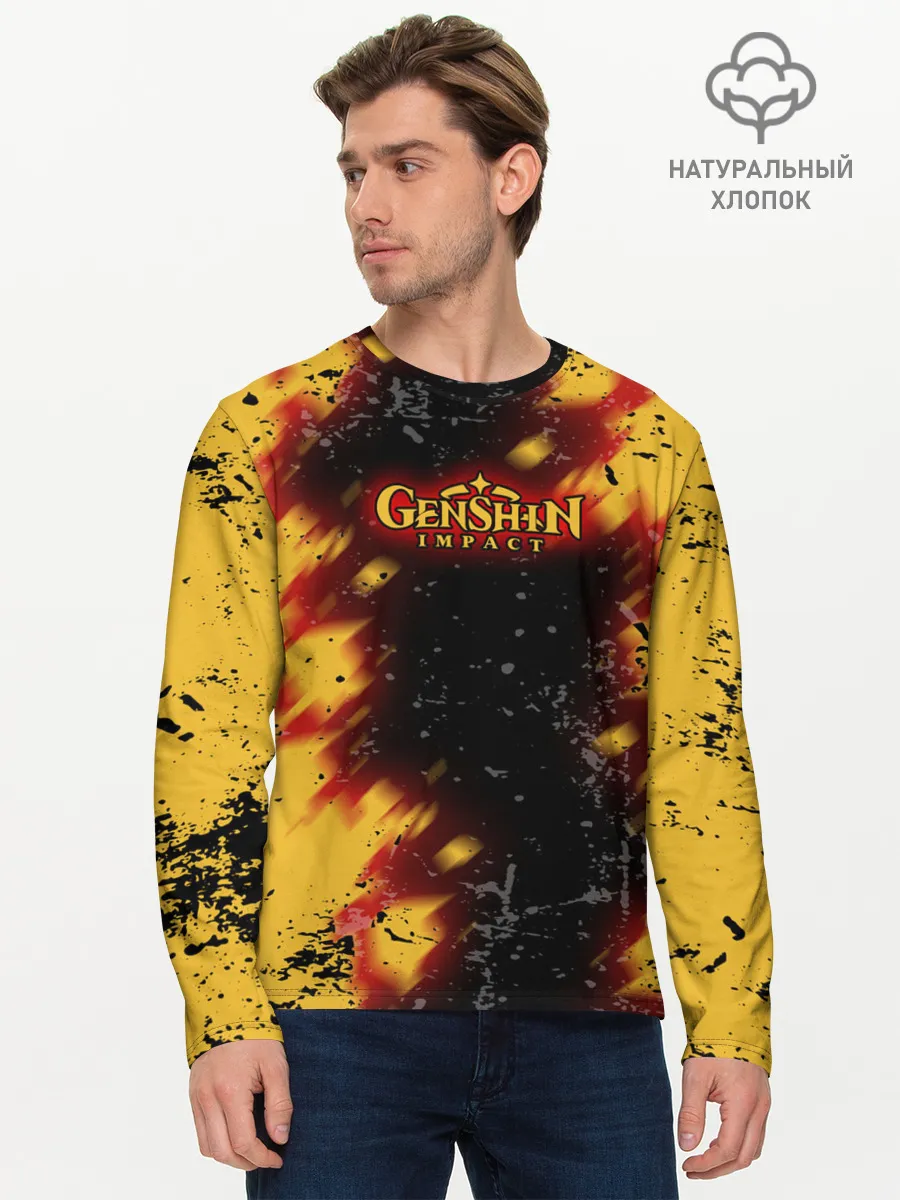 Мужской лонгслив базовый / Genshin Impact: Аниме.