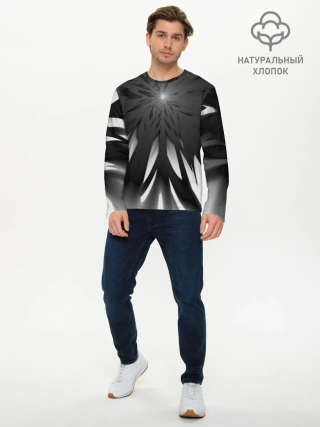 Мужской лонгслив базовый / Абстракция 353-3