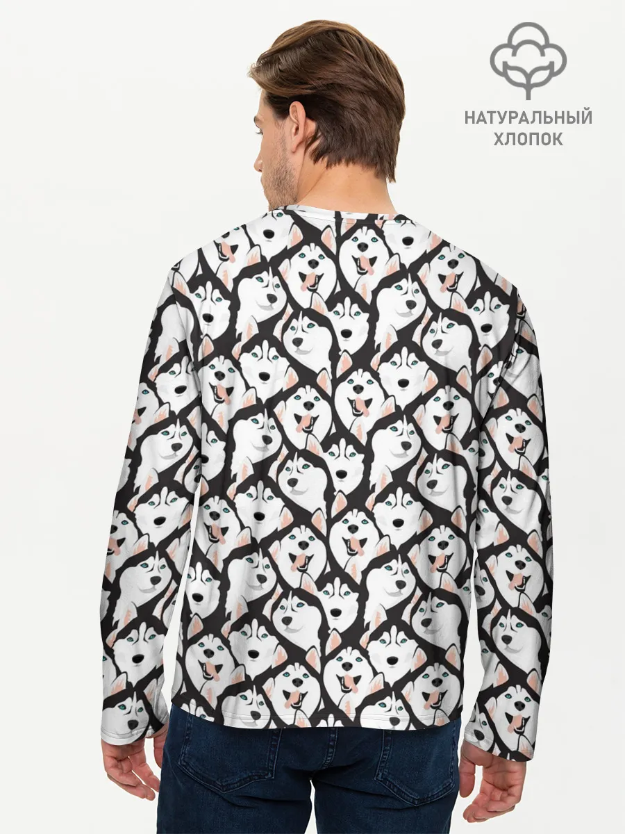 Мужской лонгслив базовый / Сибирский Хаски