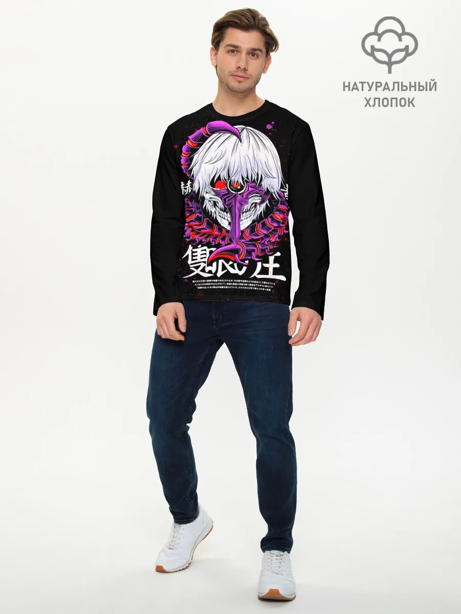 Мужской лонгслив базовый / Токийский гуль: Кен Канеки