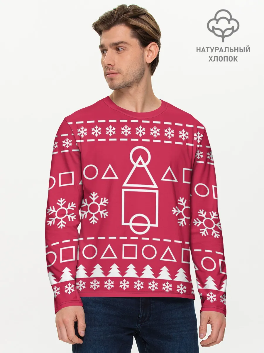 Мужской лонгслив базовый / Новогодний Ojingeo geim.