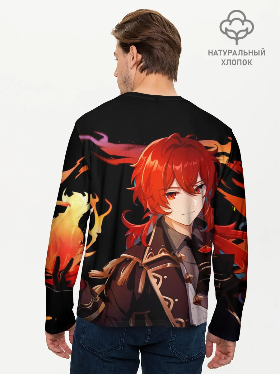 Мужской лонгслив базовый / Genshin Impact - Дилюк