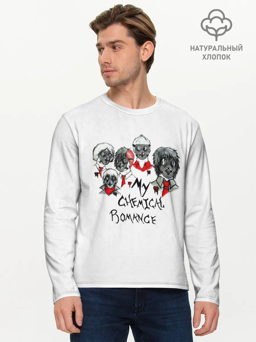 Мужской лонгслив базовый / Группа My Chemical Romance в противогазах
