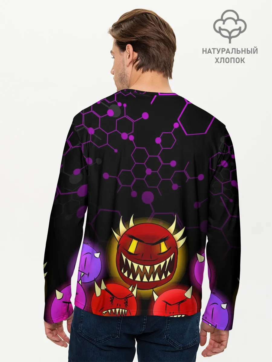 Мужской лонгслив базовый / GEOMETRY DASH DEMONS / ДЕМОНЫ