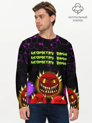 Мужской лонгслив базовый / GEOMETRY DASH DEMONS / ДЕМОНЫ
