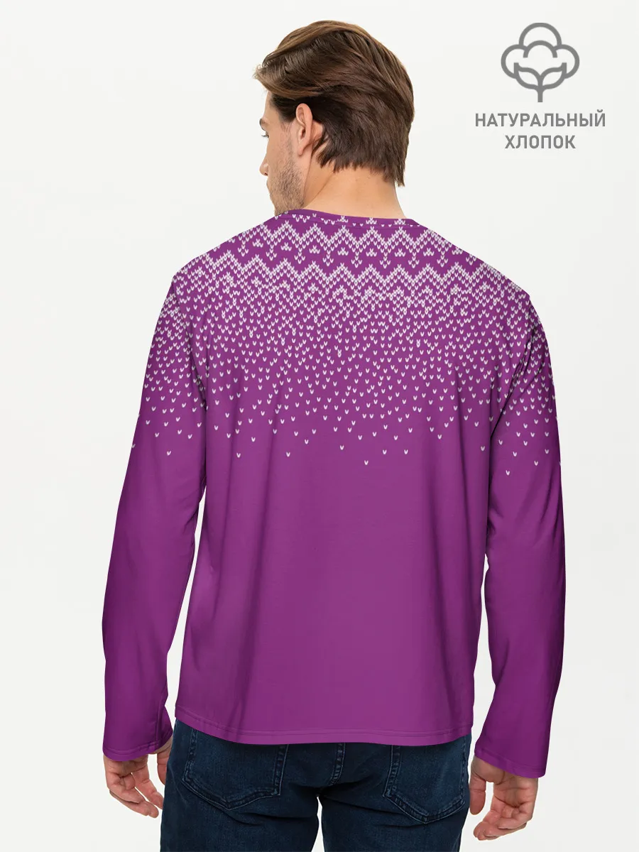 Мужской лонгслив базовый / Новогодний дом.