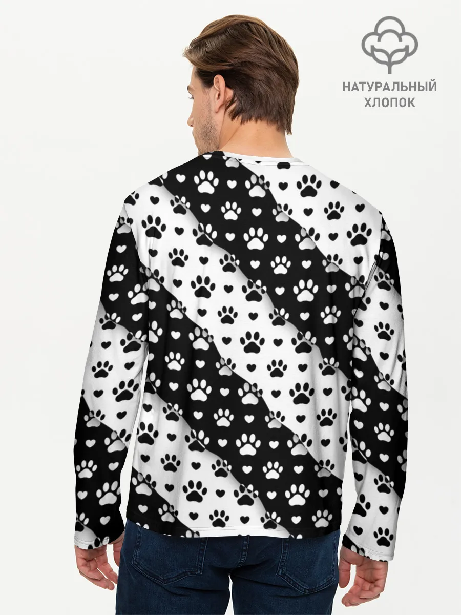 Мужской лонгслив базовый / Следы от Лап