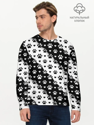 Мужской лонгслив базовый / Следы от Лап
