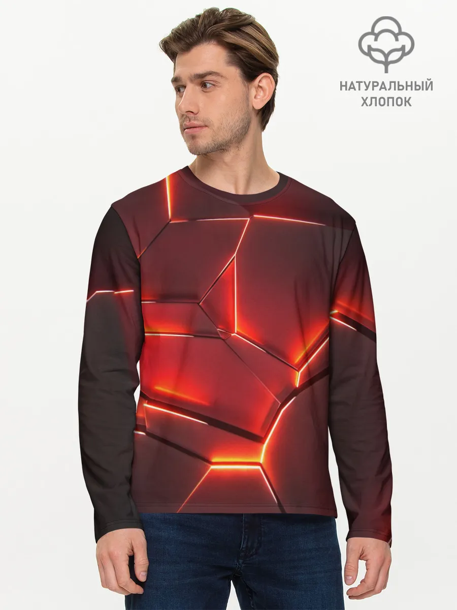 Мужской лонгслив базовый / ПЛИТЫ НА НЕОНЕ