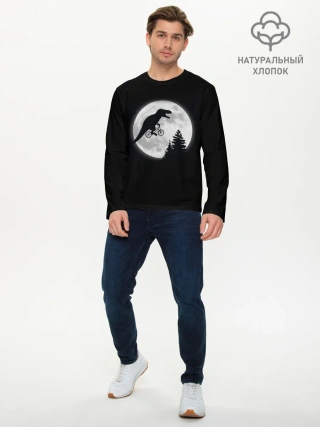 Мужской лонгслив базовый / T-REX НА ЛУНЕ /