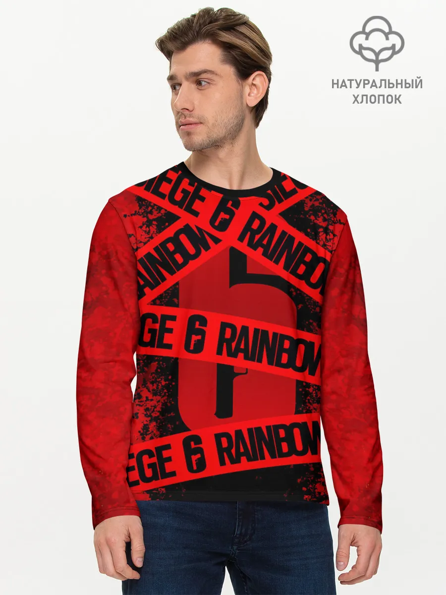 Мужской лонгслив базовый / Rainbow Six Siege: Опасно для жизни.